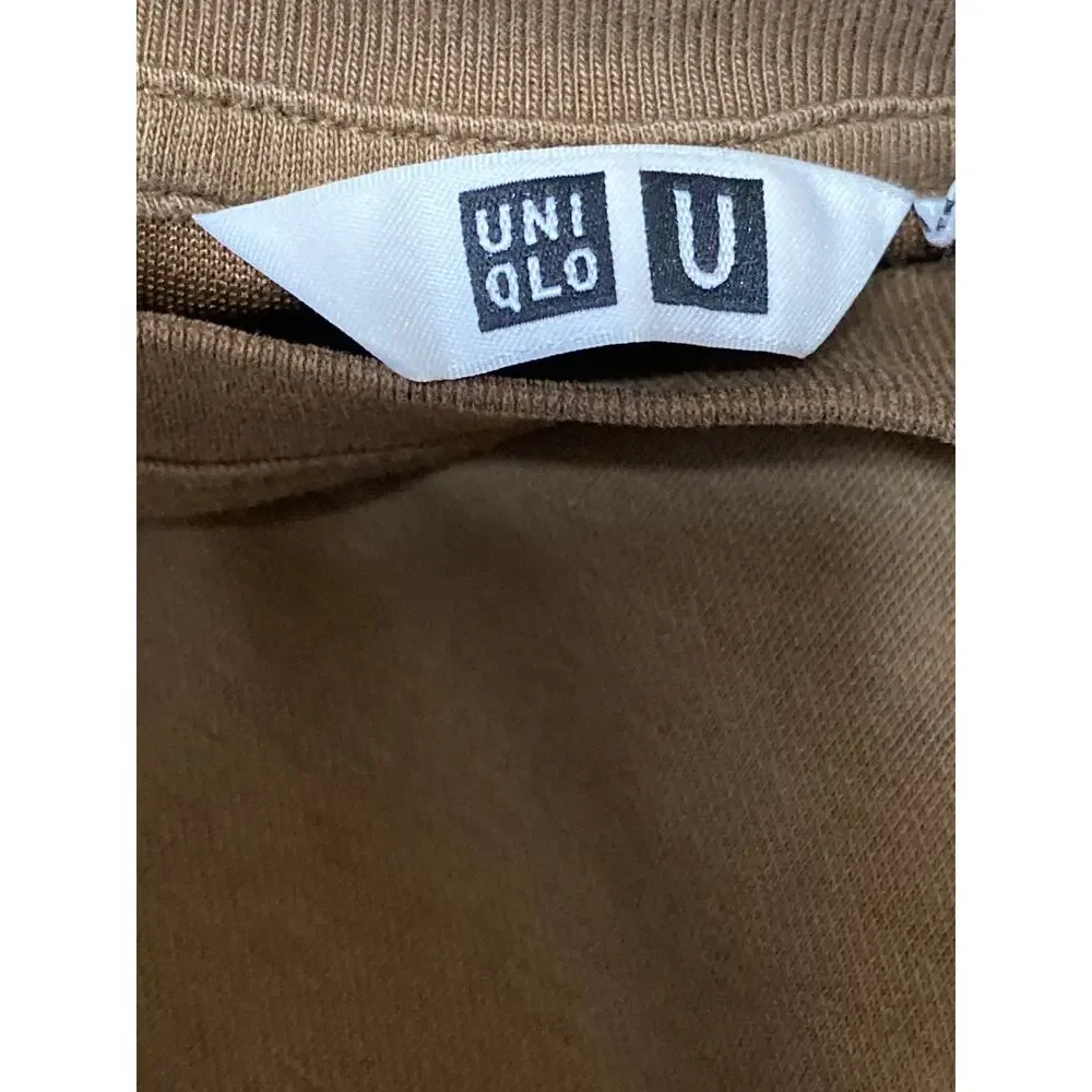 Uniqlo Airism Womens Brown Short Sleeve Crew Neck Basic Tee T-Shirt Top Size L - Picture 3 of 4
